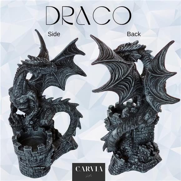 Gifts Dragon Statue with Tea Light Candle Holder - Draco The Dragon Statues - Picture 3 of 6